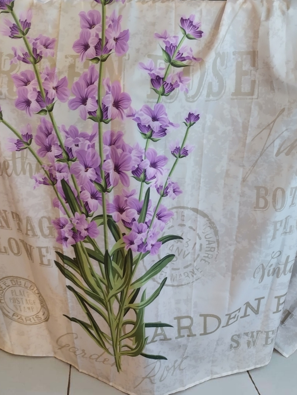 Wild Flower Shower Curtain Purple Petals Bathroom Outter Lining